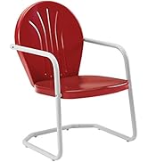 Crosley Furniture Griffith Outdoor Chair, Retro Metal Patio Chairs for Dining, Porch, Deck, Balco...