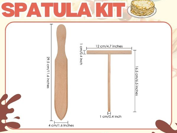 Crepe Spreader and Spatula Kit Set of 2 Crepe Tools