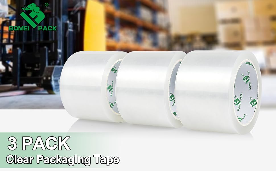 3pack clear packing tape 3 inch wide