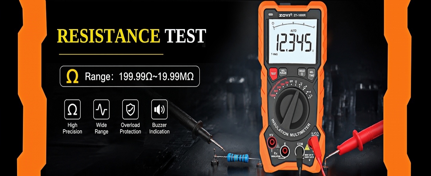 2 in 1 Megohmmeter Multimeter Ohm Meter