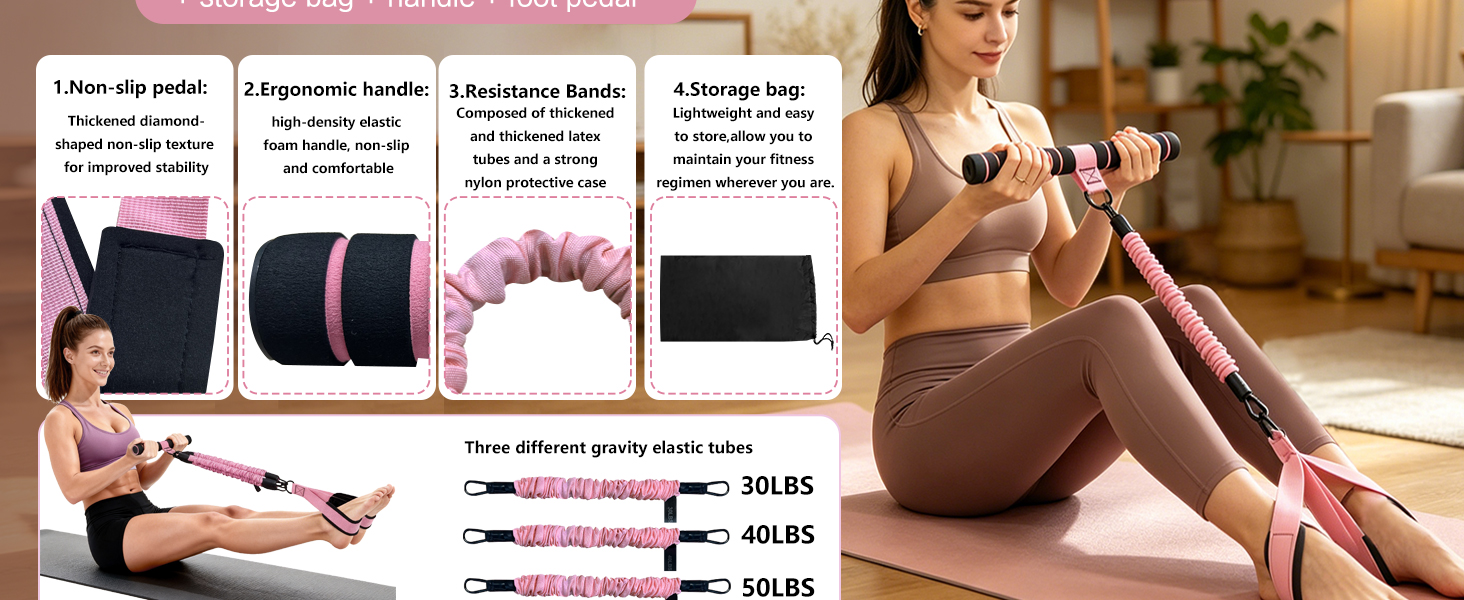 Adjustable Pedal Resistance Band for Full-Body Workout