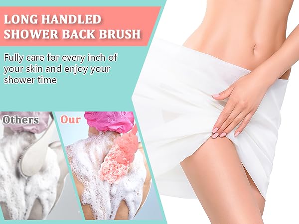 Back Scrubber for Shower Loofah with Long Handle