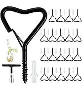 Ticway 20 PCS Heart Shaped Hooks for Outdoor String Lights,Screw Hooks for Outdoor String Lights,...