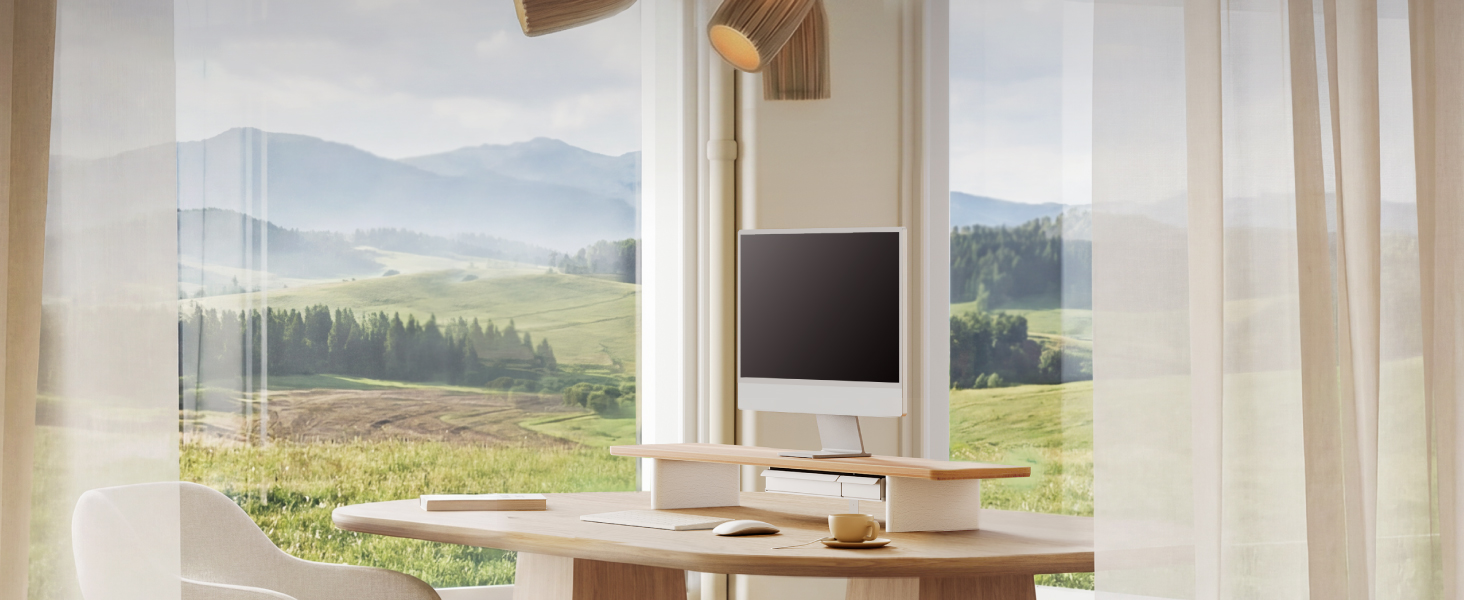 solid wood desk shelf