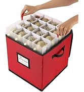Sattiyrch Christmas Ornament Storage Box,4 Trays with Customizable Dividers,Canvas,Dust-Proof, Co...