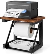 Label Holder for Rolls and Fan-fold Labels, Heavy Duty Metal Thermal Label Holder for Desktop The...