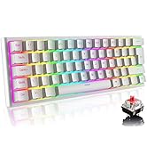 FELICON 60% Portable Mechanical Gaming Keyboard, 62 Keys Ultra-Compact Mini Keyboard, Red Switch,...