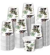 RUSPEPA Dinosaur Monster Truck 3oz Paper Cups, 100 Pack Small Disposable Party Cups, T-Rex Truck ...