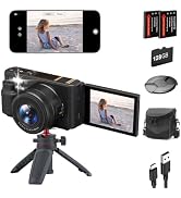 Kidsreer Cameras for Photography & Vlogging, 5K 72MP Digital Cameras 10X Optical with WiFi & Flip...