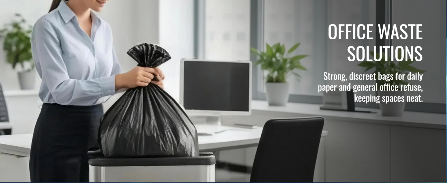 20-30 Gallon Trash Bags Black - 1.28 Mil Large Garbage Bags Heavy Duty Trash Can Liners Unscented