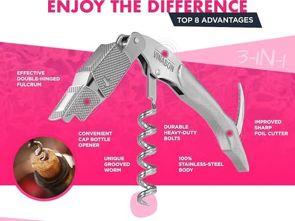 wine key, beer opener, all-in-one tool, multi wine opener, multi wine key