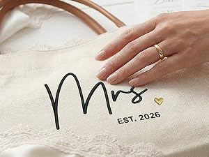 Premium embroidered wedding tote bag, custom 3D stitched name gift for bride