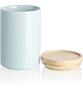 SWEEJAR Kitchen Canisters Ceramic Food Storage Jar, Stackable Containers with Airtight Seal Woode...