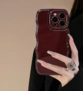 wave frame case wavy cute case Wine red case girly case Aesthetic Case slim case thin case