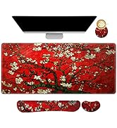 ArtSo Large Gaming Mouse Pad, Keyboard Wrist Rest Pad & Wrist Support Mousepad Set, Stitched Edge...