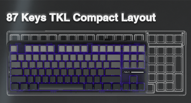 87 keys tkl 75% percent mechanical keyboard compact rgb backlit keyboard mechanical gaming keyboard