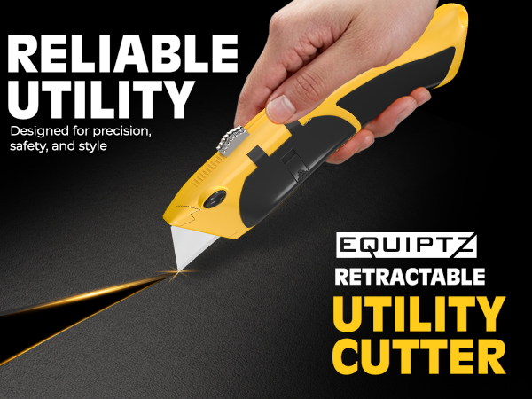 Utility knife box cutter in use