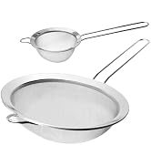 Luckyiren 2 Sizes Fine Mesh Sieve Strainer 304 Stainless Steel for Food Noodles Rice Juice Matcha...