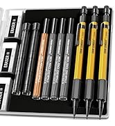 Four Candies 3PCS 1.3mm Mechanical Pencil Set with Case, Metal Heavy Duty Carpenter Pencils with ...