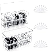 Cheardia 4 Pack Cable Organizer Box with Wire Ties, 2 Style Plastic Cord Storage Box, 10 In Adjus...