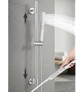 KES All Metal Shower Slide Bar 30-Inch with Handheld Shower Head Built-in Power Wash to Clean Tub...