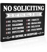No Soliciting Sign for House,Do Not Knock or Ring Doorbell Sign for Home,Funny Acrylic Self Adhes...