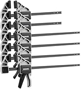 NOEAIKE Bar Clamps for Woodworking,6-Pack Wood Clamps 12”(4)&6”(2) Light Duty One-Handed Quick Gr...