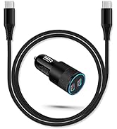 60w Super Fast USB C Car Charger, 2pack Car Lighter Adapter with Pd C to C Cable Quick Charging T...