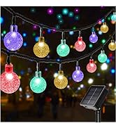 EaseSolies Outdoor Solar String Light 50 LED - 23Ft Waterproof Garden Lights, Crystal Globe Ball ...