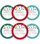 Christmas Stickers Merry Christmas Stickers Labels 2 Inch Large Merry and Bright Stickers 120Pcs ...