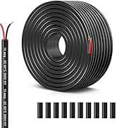 14 Gauge 2 Conductor Electrical Wire, 14 AWG Stranded PVC Cord, 12V Low Voltage/Oxygen-Free Coppe...