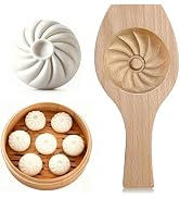 Wooden Bao Bun Maker Diy Steamed Bun Mold, Traditional Baozi Maker Mold for Handmade Steamed Buns...