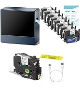 1 Inch Label Maker Machine with 9PK 24mm White Tapes, Bluetooth 24mm Labeler Large Print Recharge...