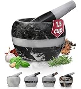 Gusto Nostro Natural Marble Mortar and Pestle Set Small| 4 Inch - 1.5 Cup | Mini Mortar Pestle Se...