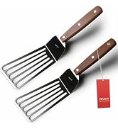 2 Pack Offset Fish Spatula Turner, Stainless Steel Slotted Spatulas for Flipping, Turning, Frying...