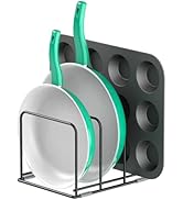KORRTFID Kitchen Cabinet Organizer, Steel Cookware Holder, Divided Holder with 3 Slots for Skille...