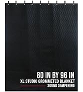 BoxerTools Pro Studio Grommeted Sound Dampening Blanket 80 in. x 96 in. Light Blocker, Acoustic B...