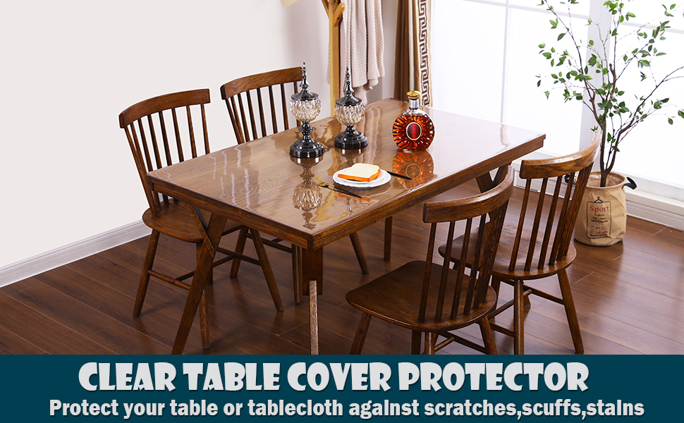 Multi Size Transprent Plastic Table cloths Table Protector Cover Mat Desk Protector Topper Square