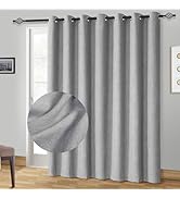 100% Blackout Curtains Extra Wide Blackout Curtains 100 Inch Patio Door Curtains Linen Blackout C...