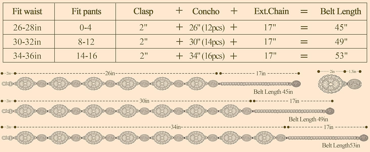 metal concho chain belt