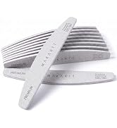 Makartt 100/180 Grit Safe Edge Nail Files for Acrylic & Gel Removal, 10-Pack