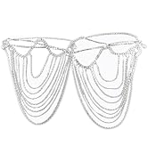 HOBBIESAY 1Pc Bridal Shoulder Chain Rhinestone Shoulder Chain Wedding Shoulders Chains with Conne...