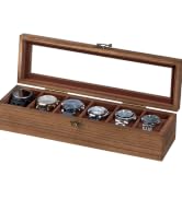 Exper City Watch Box, Watch Case for Men Women with Large Glass Lid, Wooden Watch Display Storage...