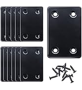 mxuteuk 12pcs Black Flat Mending Plates Metal, 1.5 MM Thickness Flat Metal Brackets Straight Brac...