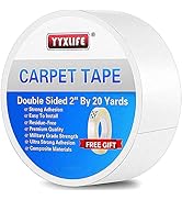 YYXLIFE Double Sided Carpet Tape,2Inch x 20 Yards,for Area Rugs Carpet Adhesive Removable Multi-P...