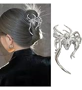Metal Sliver Spider Hair Clips Gothic Hair Claw Clips for Women Halloween Hair Accessories Large ...