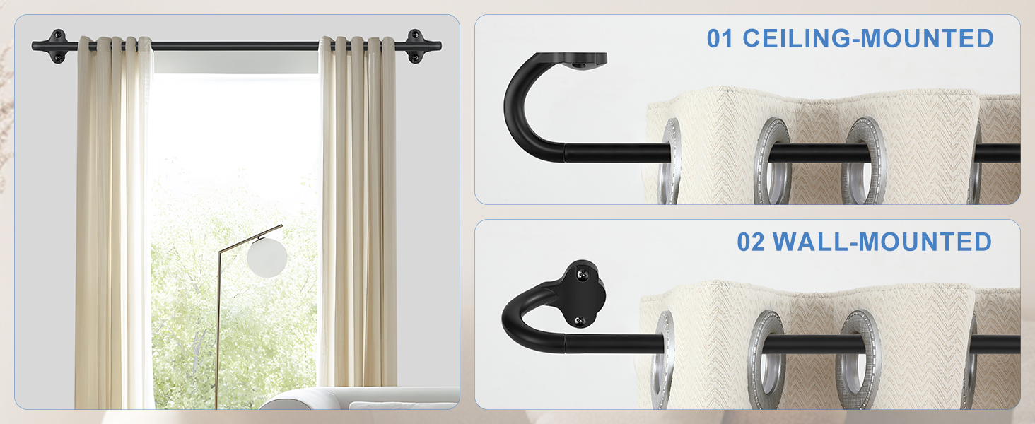 curtain rods for windows modern adjustable telescoping heavy duty wrap around blackout curtain rod