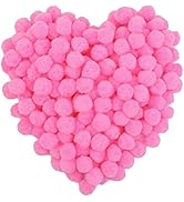 MORFEN 150 Pcs Pom Poms, 1 Inch Pink Craft Pom Poms, Fuzzy Pompom Puff Balls, Small Pom Pom Balls...