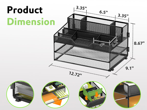 Size and Details of Desktop Storage