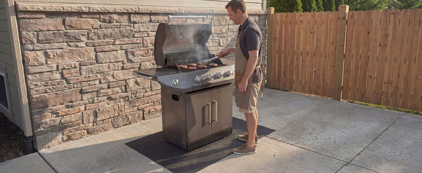 drymate under gas grill griddle mat deck patio protection pad USA made estera de parrilla de gas
